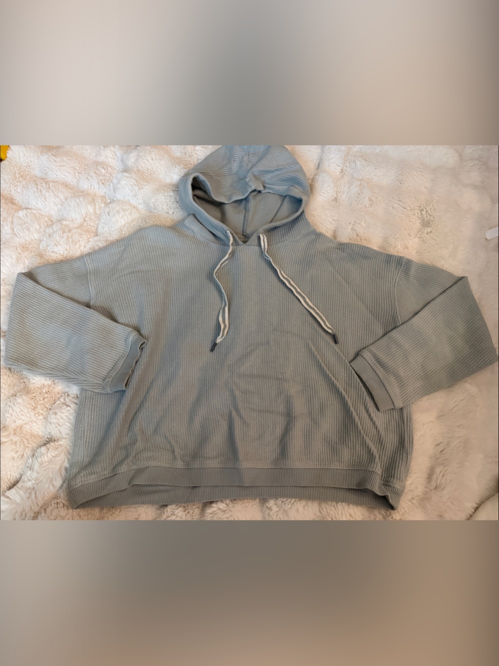 aerie Oversized Waffle Hoodie - Light Blue